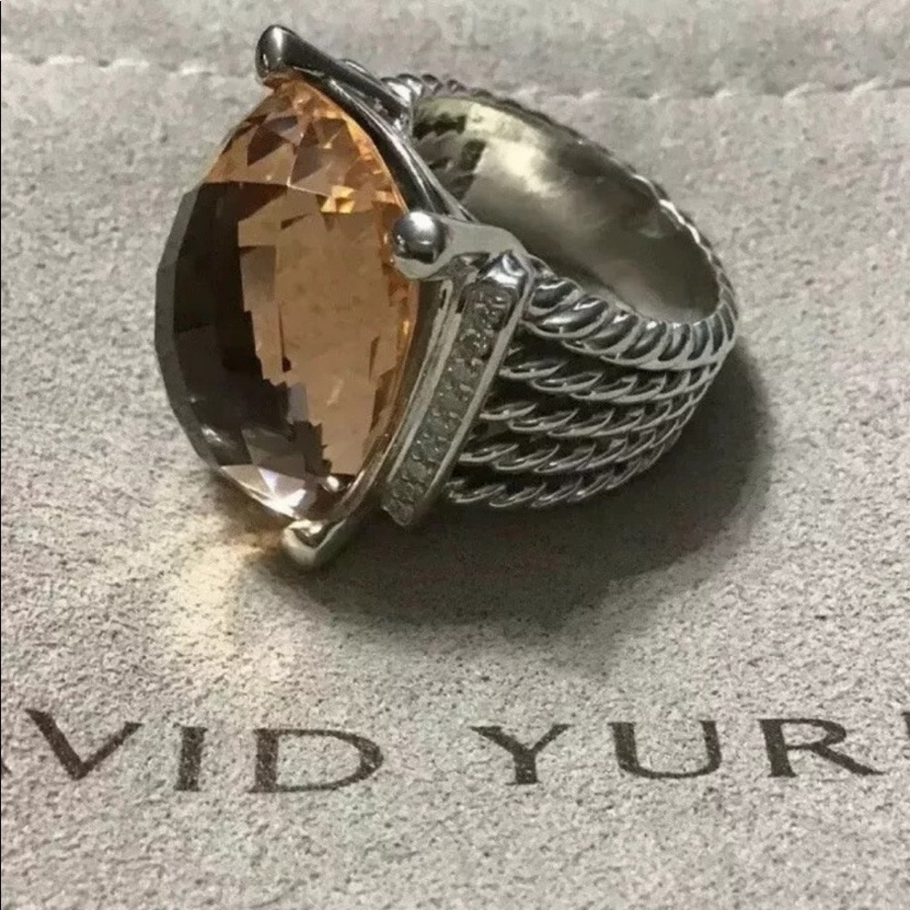 Authentic David Yurman Wheaton Morganite and Diamond ring.